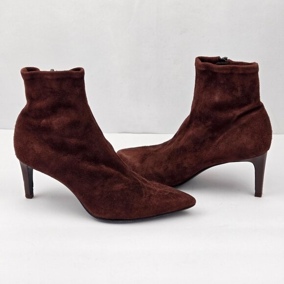 Rag & Bone Brown Suede Ankle Boots With Pointed Toe & Stiletto Heel Size 36 - Picture 1 of 15